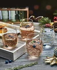 Mikasa Party 18 Ounce Stemless Wine Glass 4-Piece Set