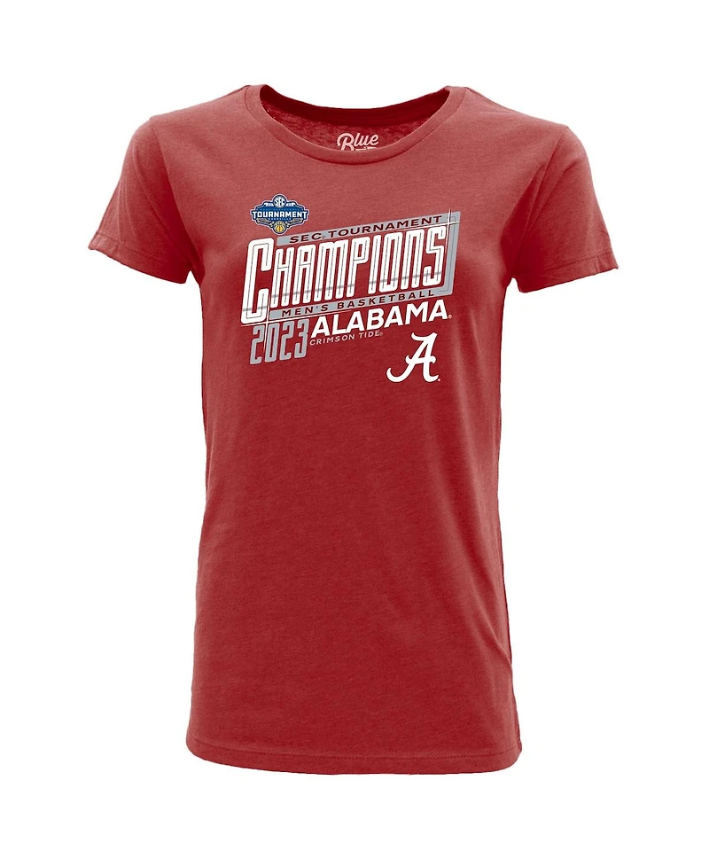 Women's Blue 84 Crimson Alabama Tide 2023 Sec Men's Basketball Conference Tournament Champions Locker Room T-shirt