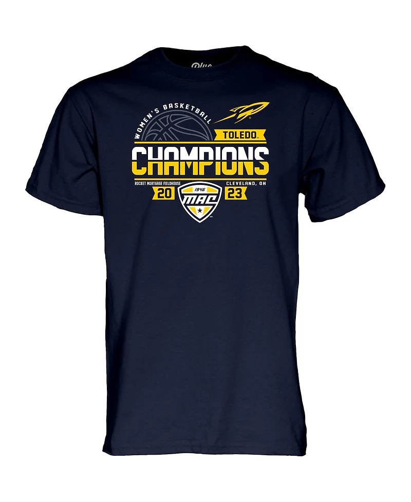 Men's Blue 84 Navy Toledo Rockets 2023 Mac Women's College Basketball Conference Tournament Champions T-shirt