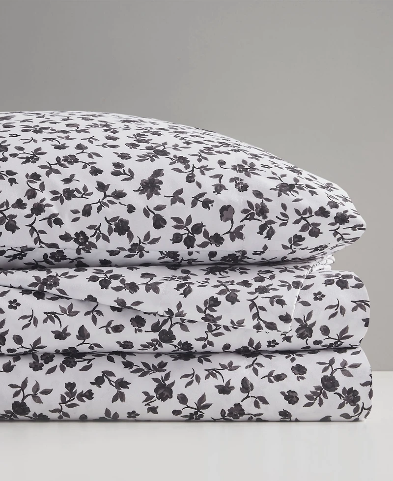 Intelligent Design Printed Microfiber 4 Piece Sheet Set