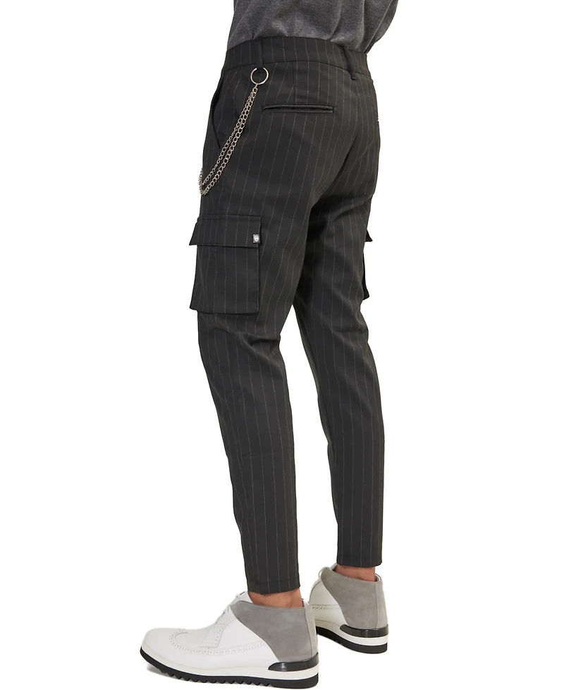 Ron Tomson Men's Modern Pinstriped Cargo Pants