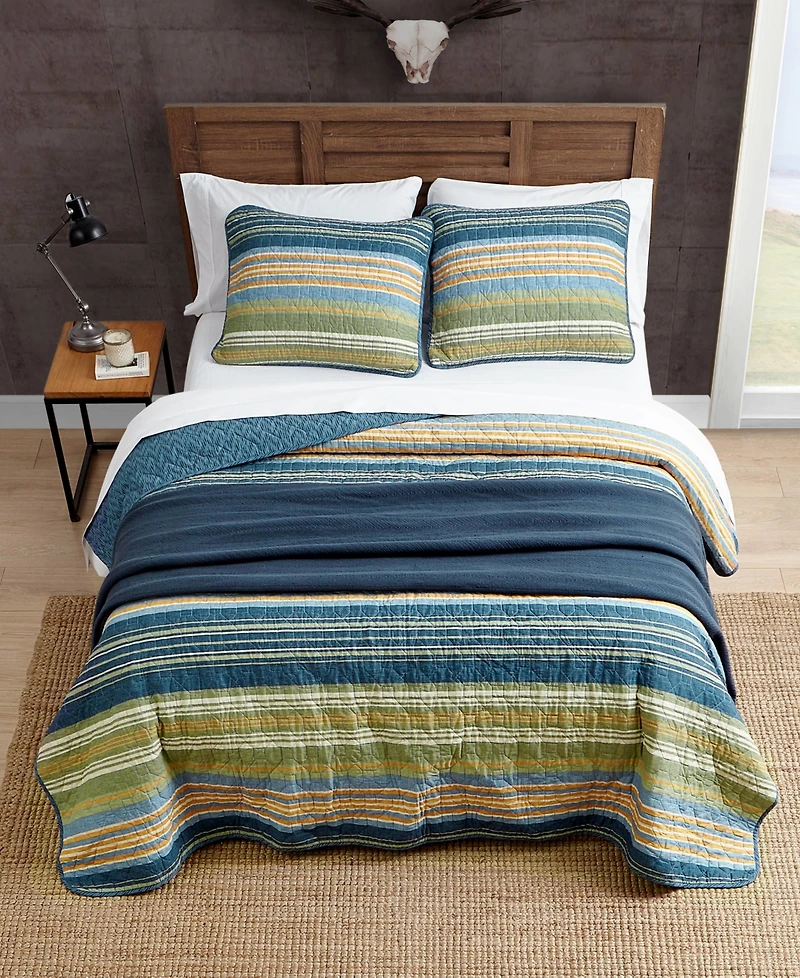 Eddie Bauer Yakima Valley Stripe Reversible 3-Pc. Quilt Set, Full/Queen