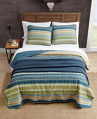 Eddie Bauer Yakima Valley Stripe Reversible 3-Pc. Quilt Set, Full/Queen