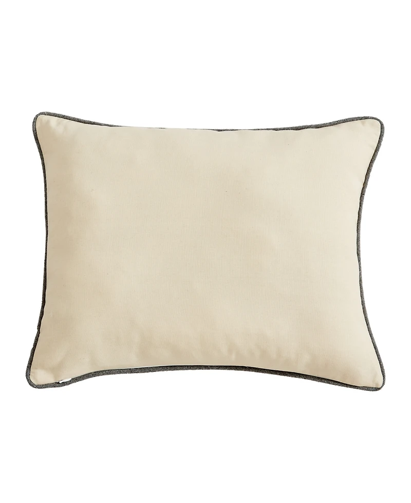 Eddie Bauer Bear Applique Grey Felt Decorative Pillow, 16" x 20"