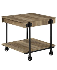 Furniture of America Luther 2 Piece Steel Industrial Coffee End Table Set