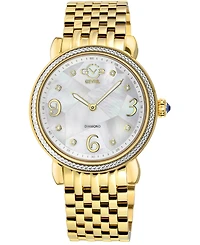 GV2 by Gevril Women's Ravenna Swiss Quartz Gold-Tone Stainless Steel Watch 37mm
