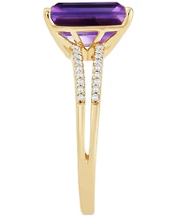 Amethyst (2-9/10 ct. t.w.) and Diamond (1/10 Split Shank Ring 14k Gold