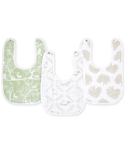 aden by aden + anais Baby Boys or Baby Girls Harmony Essential Muslin Bibs, Pack of 3