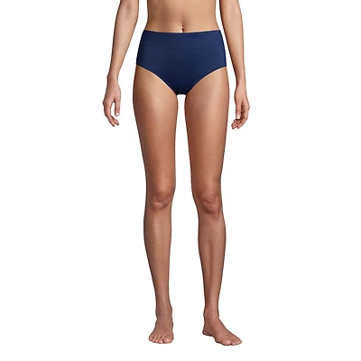 Lands' End Women's Long Tummy Control High Waisted Bikini Swim Bottoms