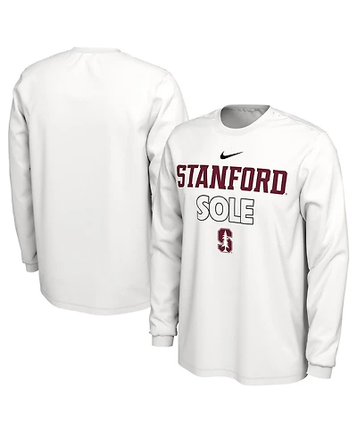 Men's and Women's Nike White Stanford Cardinal 2023 On Court Bench Long Sleeve T-shirt