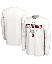Men's and Women's Nike White Stanford Cardinal 2023 On Court Bench Long Sleeve T-shirt