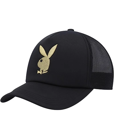 Men's Playboy Black Foam Trucker Snapback Hat