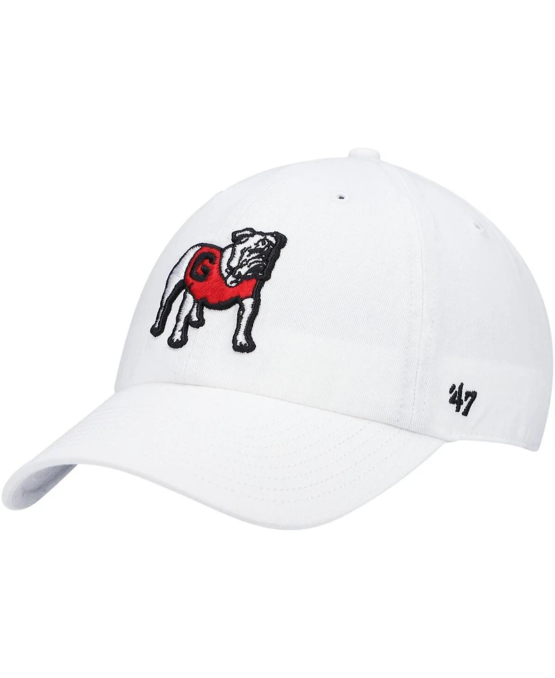 Men's '47 Brand White Georgia Bulldogs Clean Up Adjustable Hat