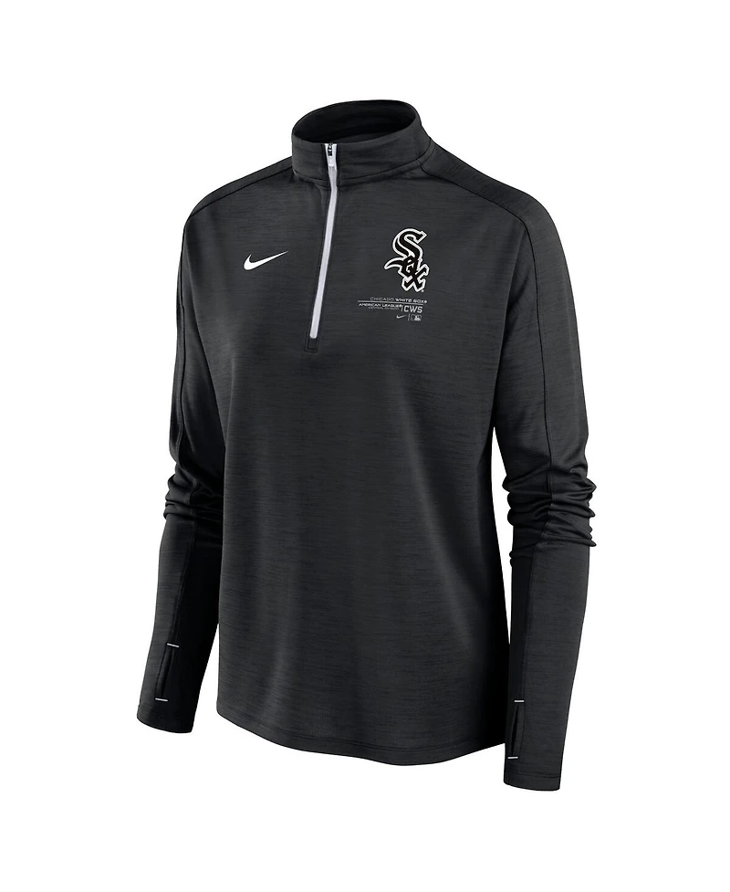 Women's Nike Black Chicago White Sox Pacer Quarter-Zip Top