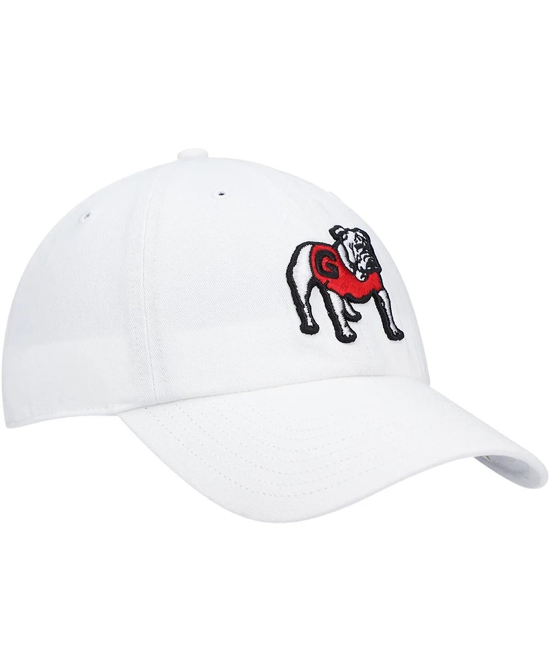 Men's '47 Brand White Georgia Bulldogs Clean Up Adjustable Hat