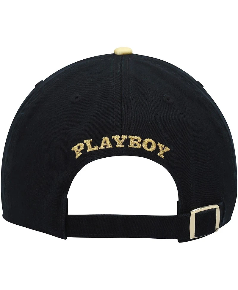 Men's Playboy Black Micro Dad Adjustable Hat