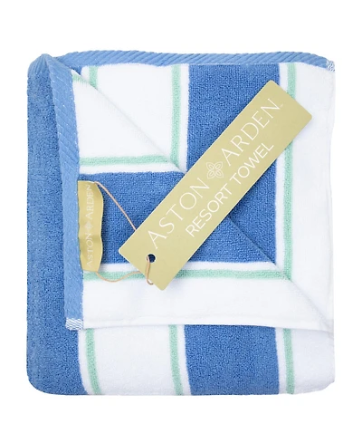 Oversized Extra Thick Luxury Beach Towel (35x70 in., 600 Gsm), Pinstriped, Soft Ringspun Cotton Resort