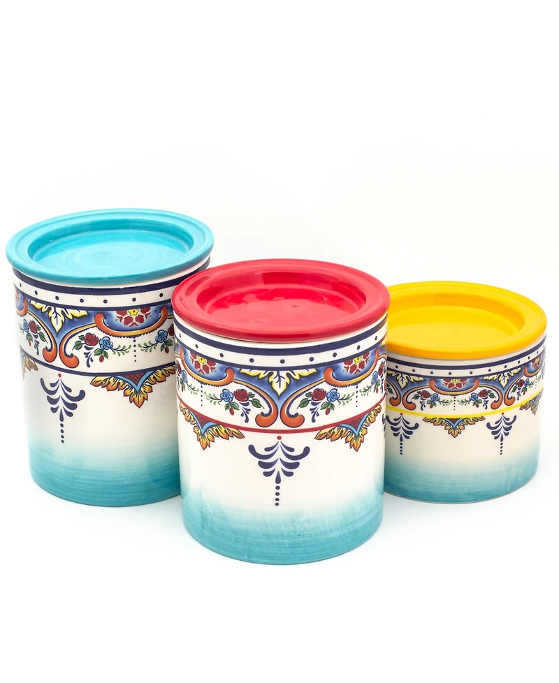 Euro Ceramica Zanzibar Kitchen Storage Jars, Set of 3