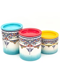 Euro Ceramica Zanzibar Kitchen Storage Jars, Set of 3