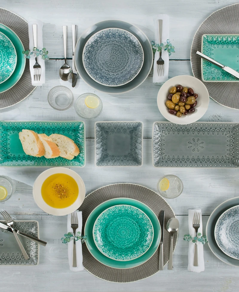Euro Ceramica Peacock Rectangular Platter