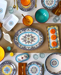 Euro Ceramica Zanzibar Oval Serving Platter, 18"