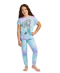 Jellifish Kids Big Girls 3-Piece Pajama Set Sleepwear, Short Sleeve Top with Long Pants and Matching Shorts Pj