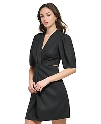 Dkny Women's Short-Sleeve Cutout Twist Dress