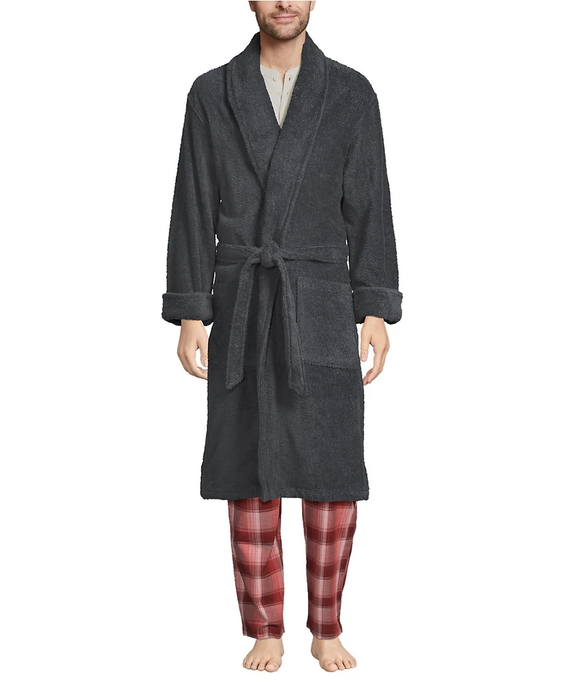 Lands' End Men's Calf Length Turkish Terry Robe
