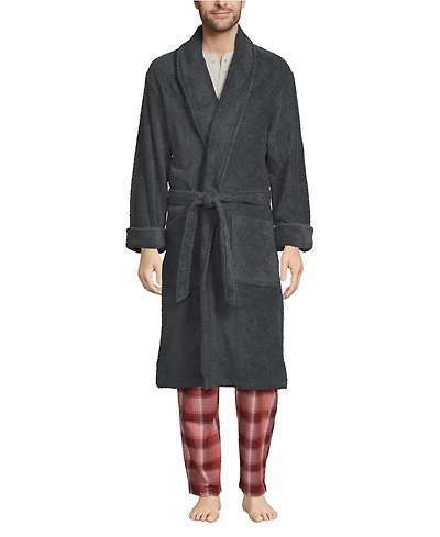 Lands' End Men's Calf Length Turkish Terry Robe