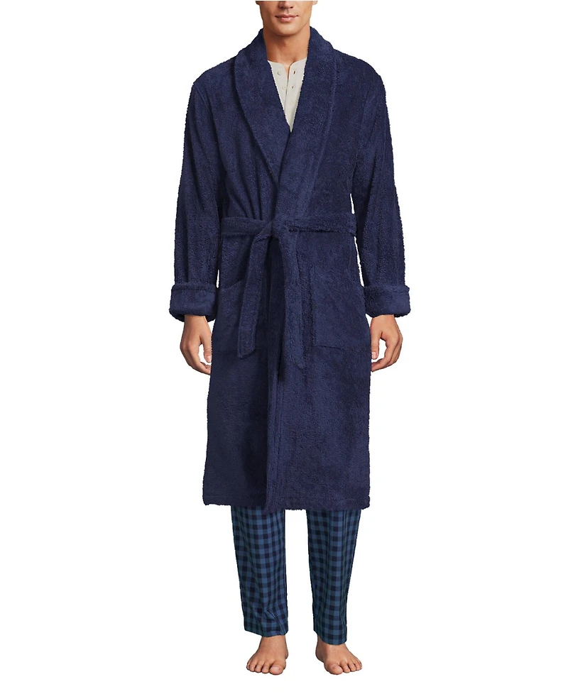 Lands' End Men's Calf Length Turkish Terry Robe