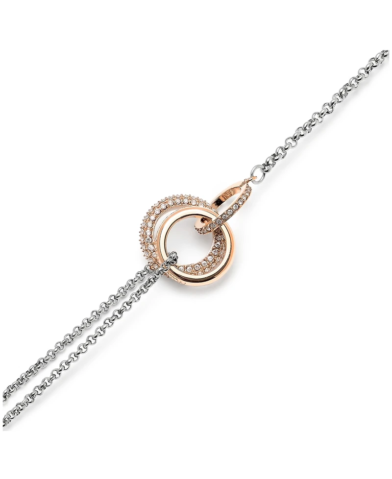 Olivia Burton Carnation Silver-Tone Crystal Interlink Bracelet