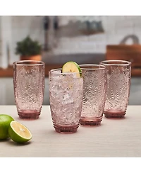 Fitz and Floyd Maddi 15-oz Highball Glasses 4-Piece Set