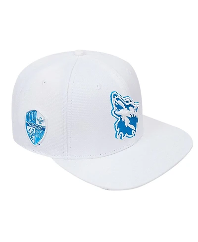 Men's Pro Standard White Cheyney Wolves Mascot Evergreen Wool Snapback Hat
