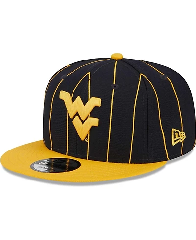 Men's New Era Navy, Gold West Virginia Mountaineers Vintage-Like 9FIFTY Snapback Hat