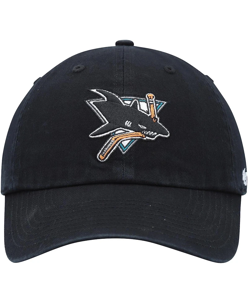 Women's '47 Brand Black San Jose Sharks Clean Up Adjustable Hat