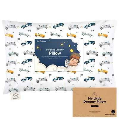 Jumbo Toddler Pillow with Pillowcase, 14X20 Soft Organic Pillows for Sleeping, Kids Travel