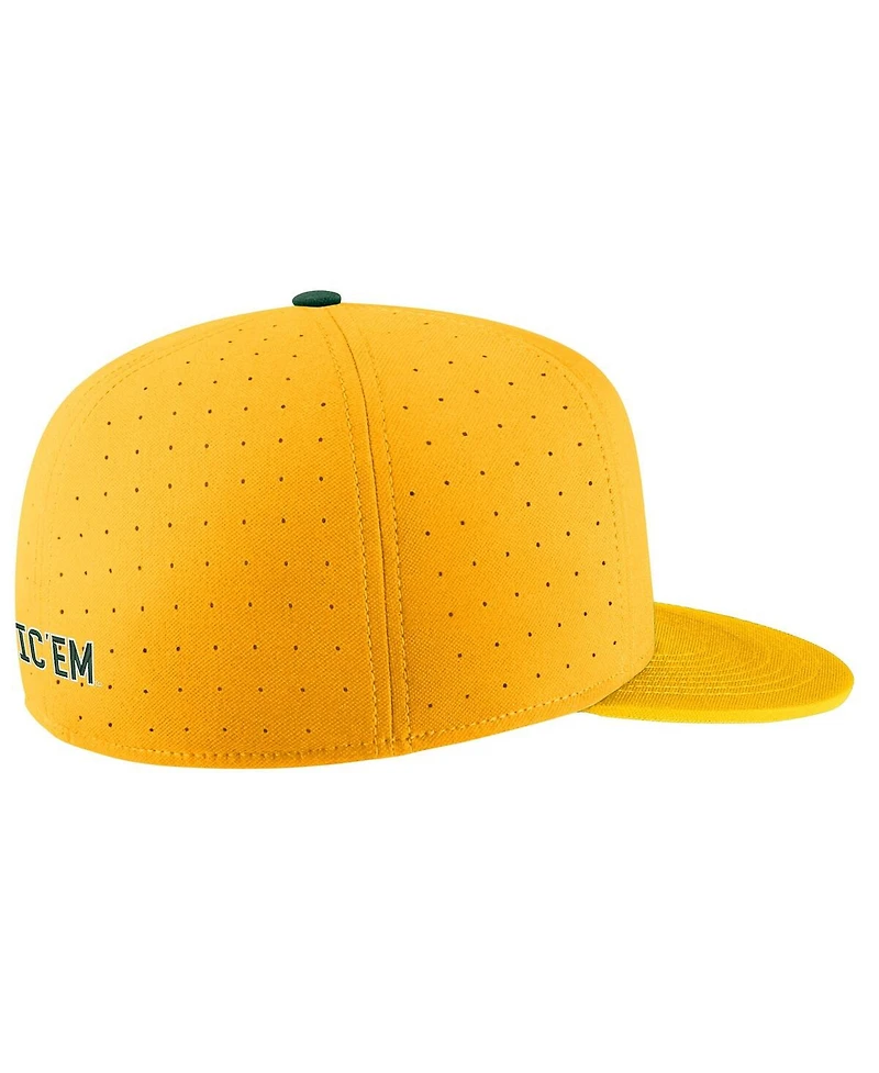 Men's Nike Gold Baylor Bears Aero True Baseball Performance Fitted Hat