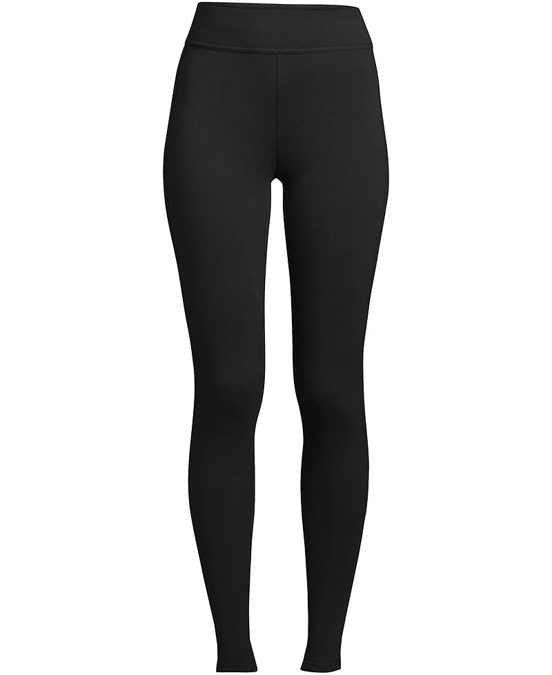 Lands' End Women's High Rise Serious Sweats Fleece Lined Pocket Leggings