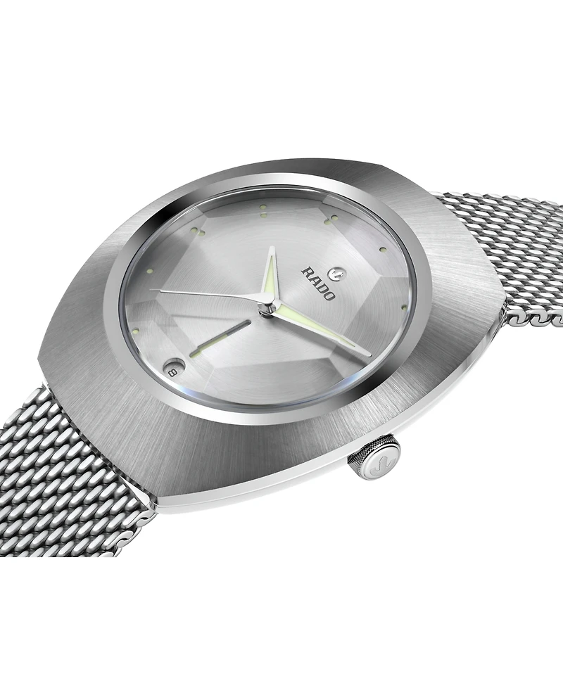 Rado Unisex Swiss Automatic DiaStar Original 60th Anniversary Edition Stainless Steel Mesh Bracelet Watch 38mm