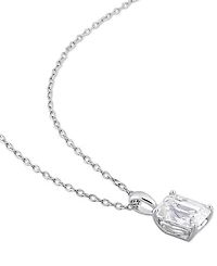 Moissanite Baguette Solitaire 18" Pendant Necklace (2-1/2 ct. t.w.) in Sterling Silver