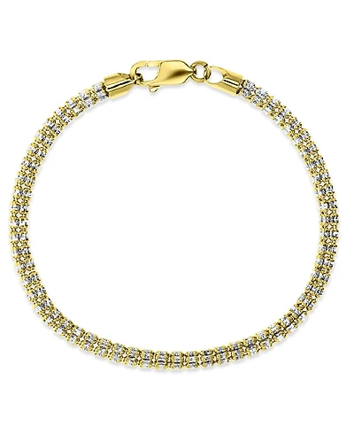 Ice Link Chain Bracelet in 10k Two-Tone Gold