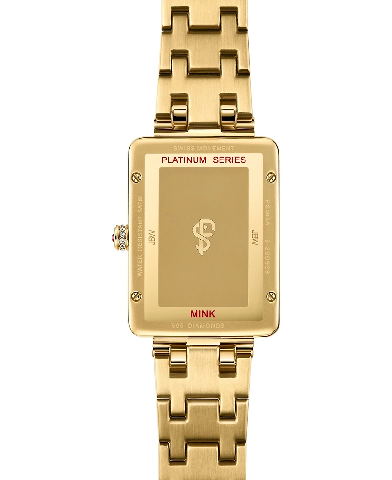 Jbw Women's Mink Platinum Series 18k Gold-plated Stainless Steel Watch, 28mm