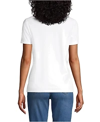 Lands' End Women's Relaxed Supima Cotton Short Sleeve Crewneck T-Shirt
