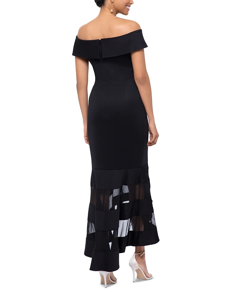 Xscape Women's Illusion High-Low Fit & Flare Dress