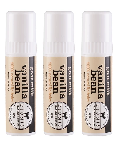 Dionis Vanilla Goat Milk Lip Balm Set, 3 Piece