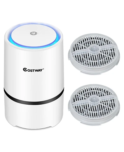 Mini Ionic Hepa Air Purifier W/2pcs 3-in-1 Composite Hepa Filter Nightlight, Usb