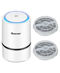 Mini Ionic Hepa Air Purifier W/2pcs 3-in-1 Composite Hepa Filter Nightlight, Usb