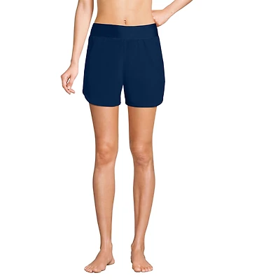 Lands' End Petite 5" Quick Dry Elastic Waist Board Shorts Swim Cover-up with Panty