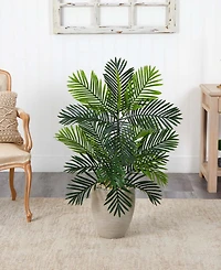 Nearly Natural Paradise Palm Artificial Tree in Sand Colored Planter