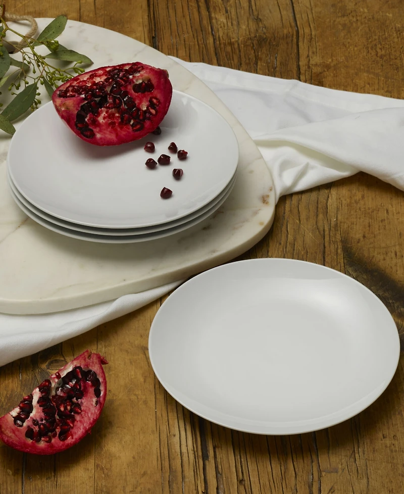 Fitz and Floyd Everyday Whiteware Coupe Rim Salad Plate 4 Piece Set